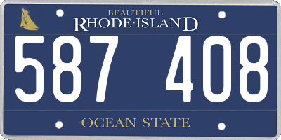 RI license plate 587408