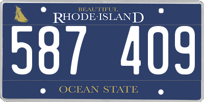 RI license plate 587409