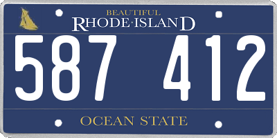 RI license plate 587412