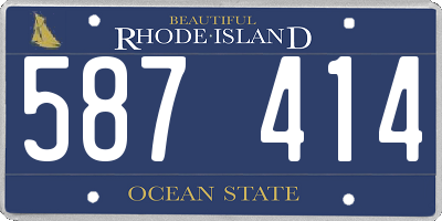 RI license plate 587414