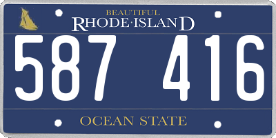 RI license plate 587416