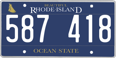 RI license plate 587418