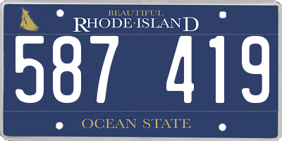 RI license plate 587419