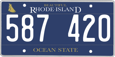 RI license plate 587420