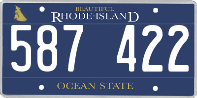 RI license plate 587422