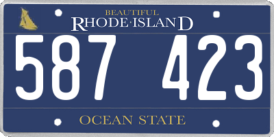 RI license plate 587423