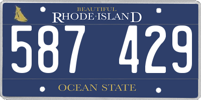 RI license plate 587429