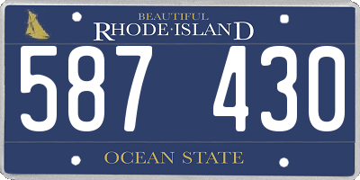 RI license plate 587430