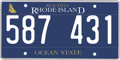 RI license plate 587431