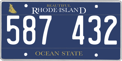 RI license plate 587432