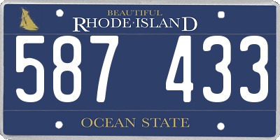 RI license plate 587433
