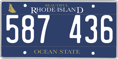 RI license plate 587436