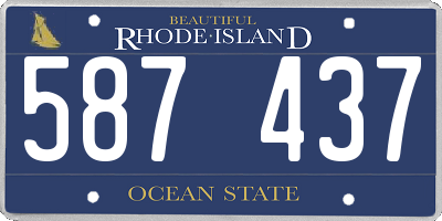 RI license plate 587437
