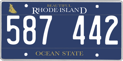 RI license plate 587442
