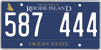 RI license plate 587444
