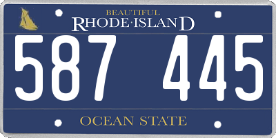 RI license plate 587445