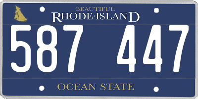 RI license plate 587447