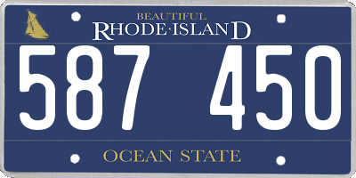 RI license plate 587450
