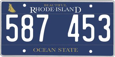 RI license plate 587453