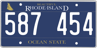 RI license plate 587454