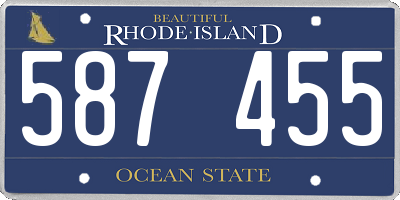 RI license plate 587455