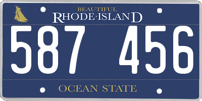 RI license plate 587456