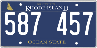 RI license plate 587457
