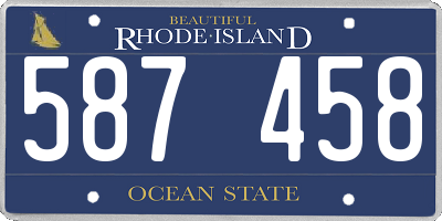 RI license plate 587458