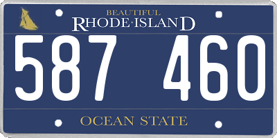 RI license plate 587460