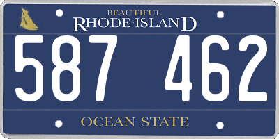 RI license plate 587462