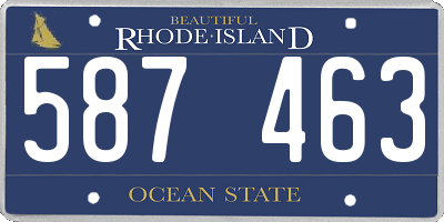 RI license plate 587463