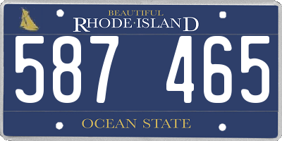 RI license plate 587465
