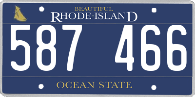 RI license plate 587466