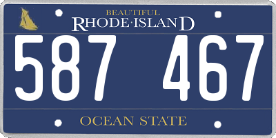 RI license plate 587467