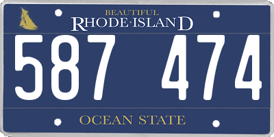 RI license plate 587474