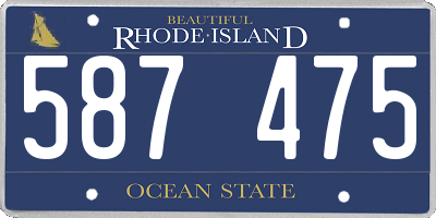 RI license plate 587475