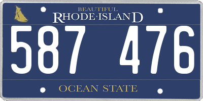 RI license plate 587476