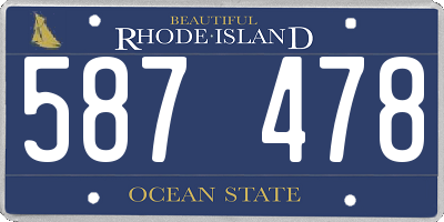 RI license plate 587478