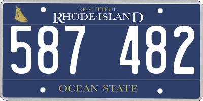 RI license plate 587482