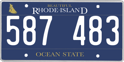 RI license plate 587483