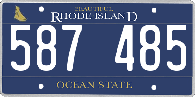 RI license plate 587485