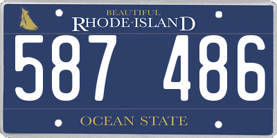 RI license plate 587486