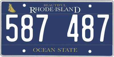 RI license plate 587487