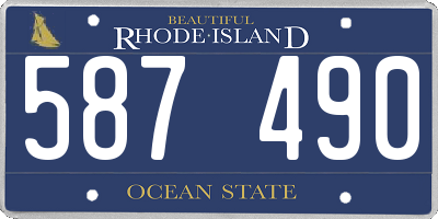 RI license plate 587490