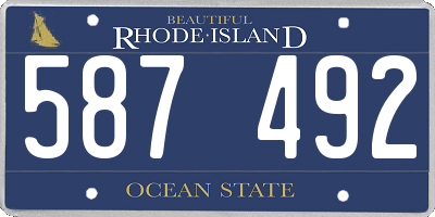 RI license plate 587492