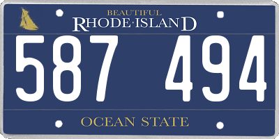 RI license plate 587494