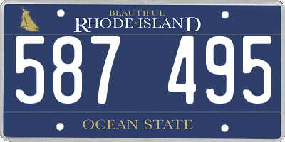 RI license plate 587495