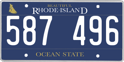 RI license plate 587496