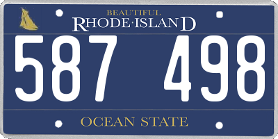 RI license plate 587498