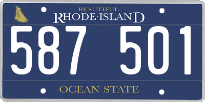 RI license plate 587501
